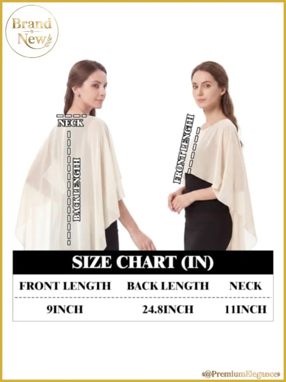 Chiffon Capelet Shawl Wrap for Evening Dress Wedding Cover Up